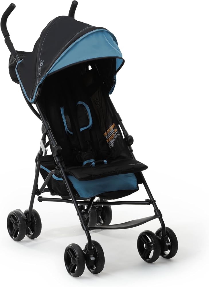Ingenuity 3D Mini Convenience Stroller, Blue and Black