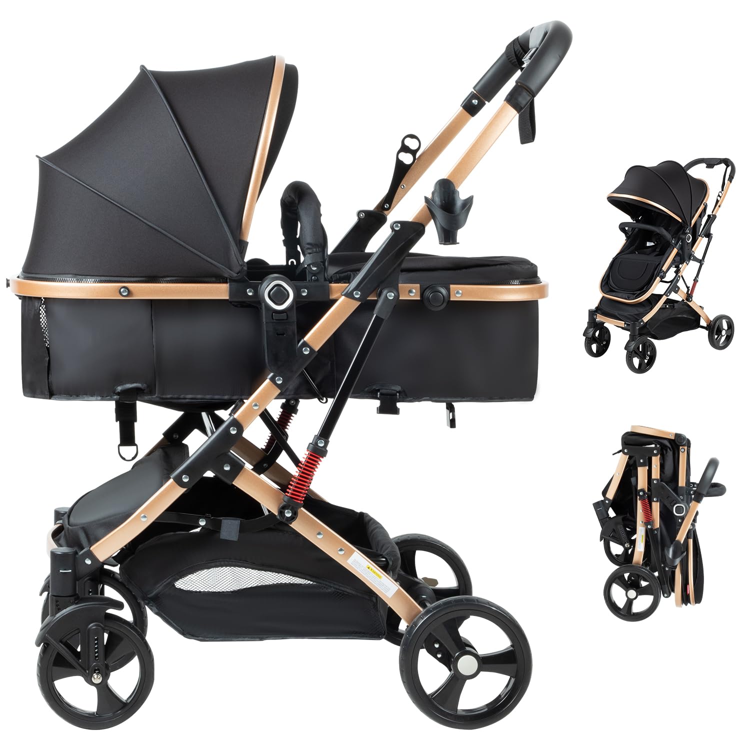 2 in 1 Baby Stroller Newborn Foldable Pushchair High Landscape Infant Carriage
