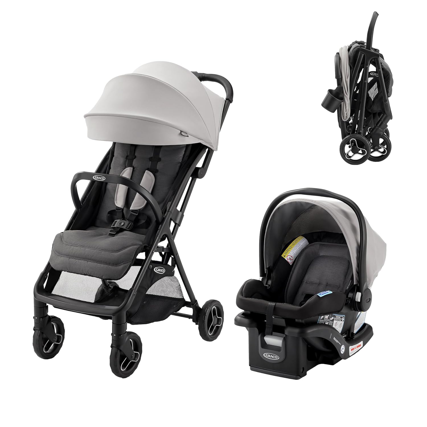 Graco® Ready2Jet Travel System, Compact Travel Stroller with Automatic Fold and SnugRide Lite Infant Car Seat